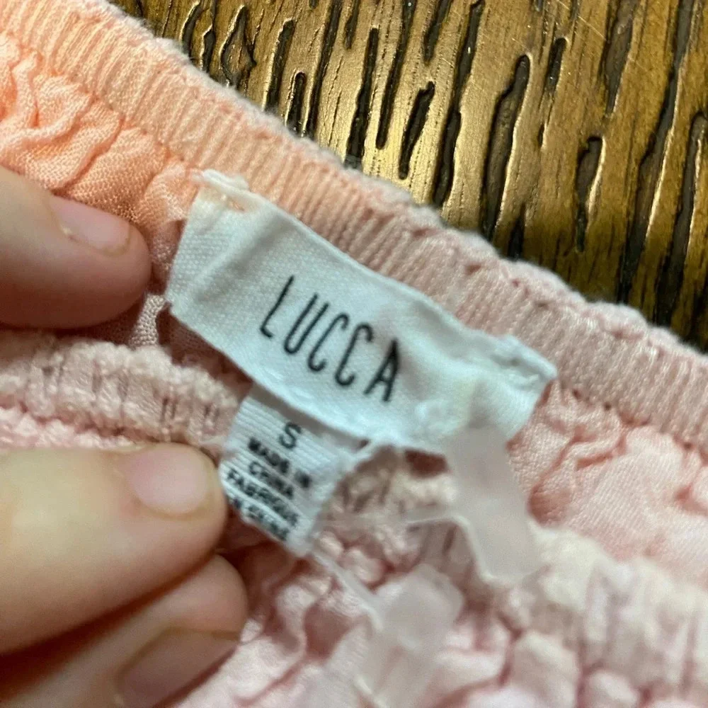 Lucca Light Pink Crop Top Long Sleeve Size Small B15